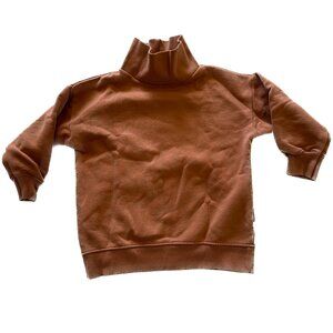 Zara Mock Neck Turtleneck Sweatshirt for Toddlers in Rust Orange Brown 4 5